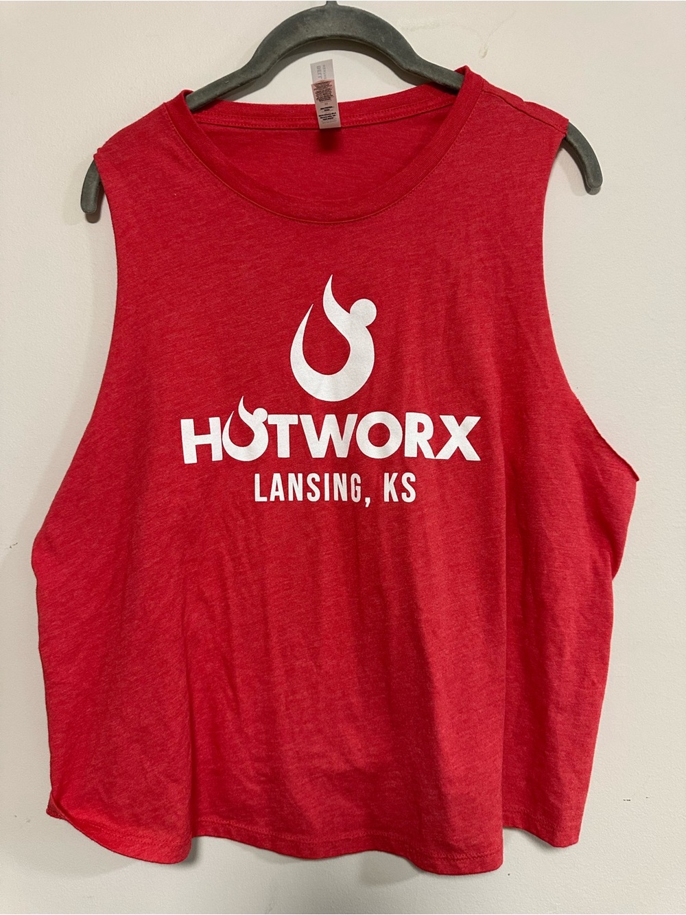 Bella Canvas Red Hotworx Muscle Tee with White Logo